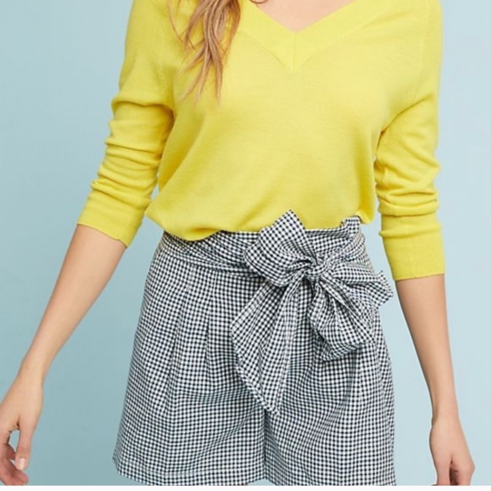 2 for $12  Anthropologie Gingham Paperbag Shorts